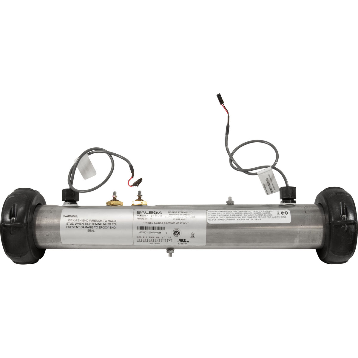 Heater, FloThru, BWG M7,5.5kW, 230v,Titanium,Studs,w/sensors