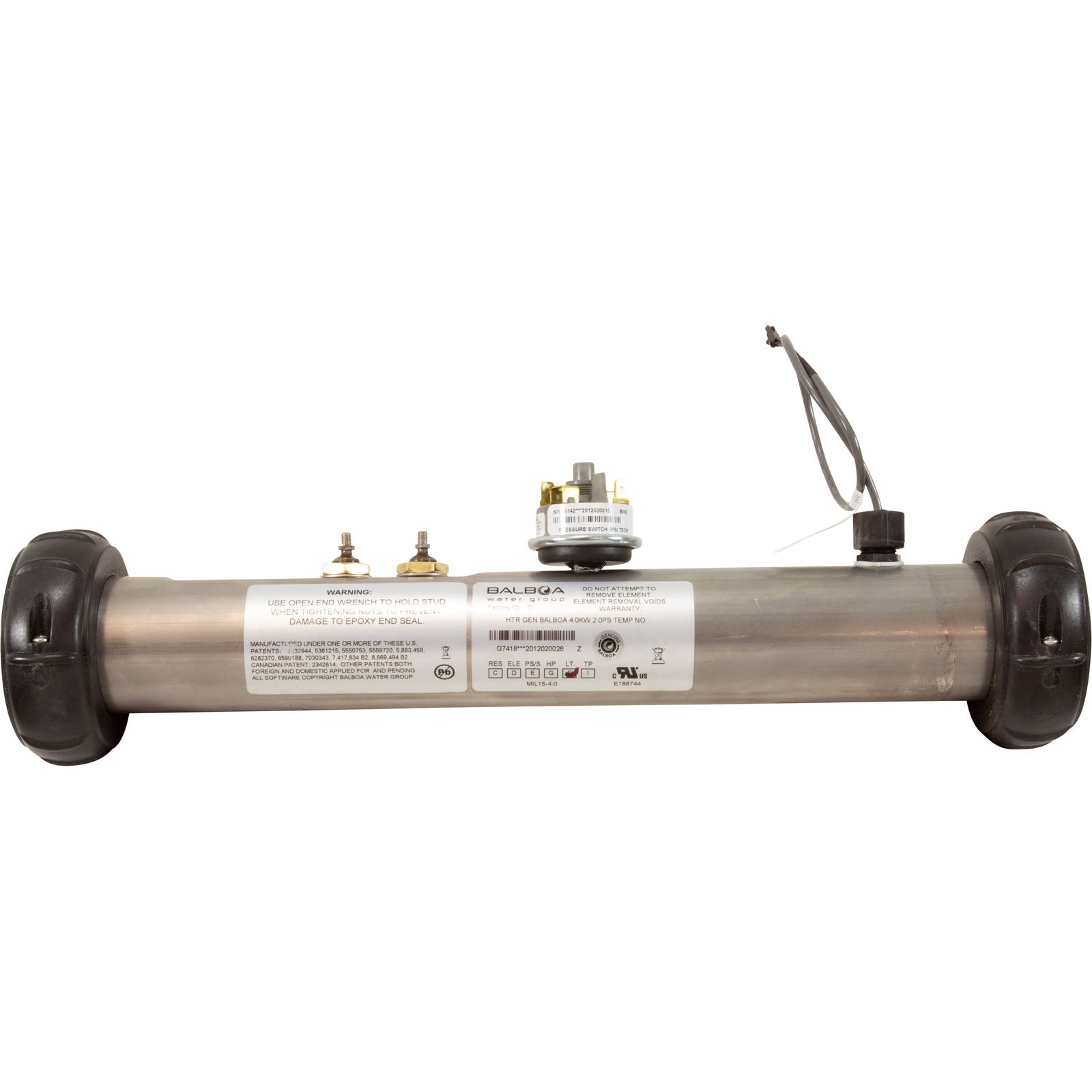 Heater, FloThru, BWG Value/LE, 4.0kW, 230v, w/PS, Sensor