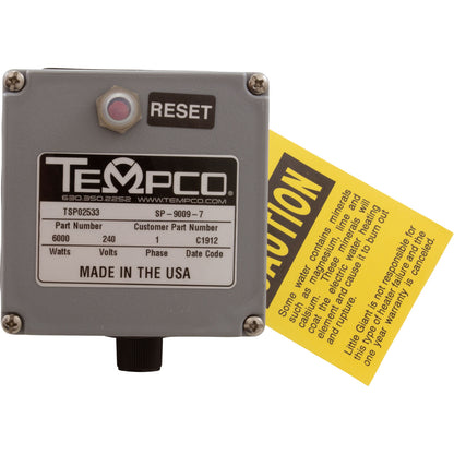 Chauffage, ensemble de bouchon à vis, Little Giant, 6 kW, 240 V, 1" fpt