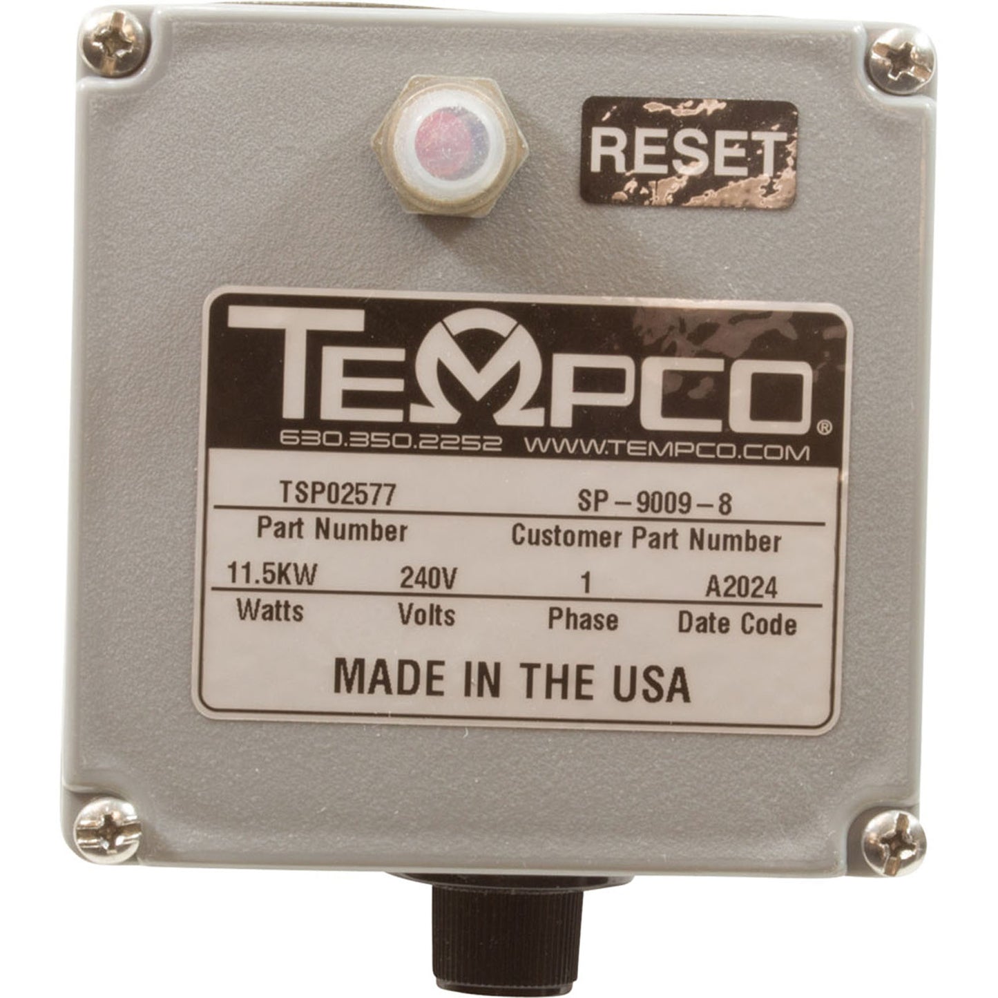 Chauffage, ensemble de bouchon à vis, Little Giant, 11,5 kW, 240 V, 1" mpt