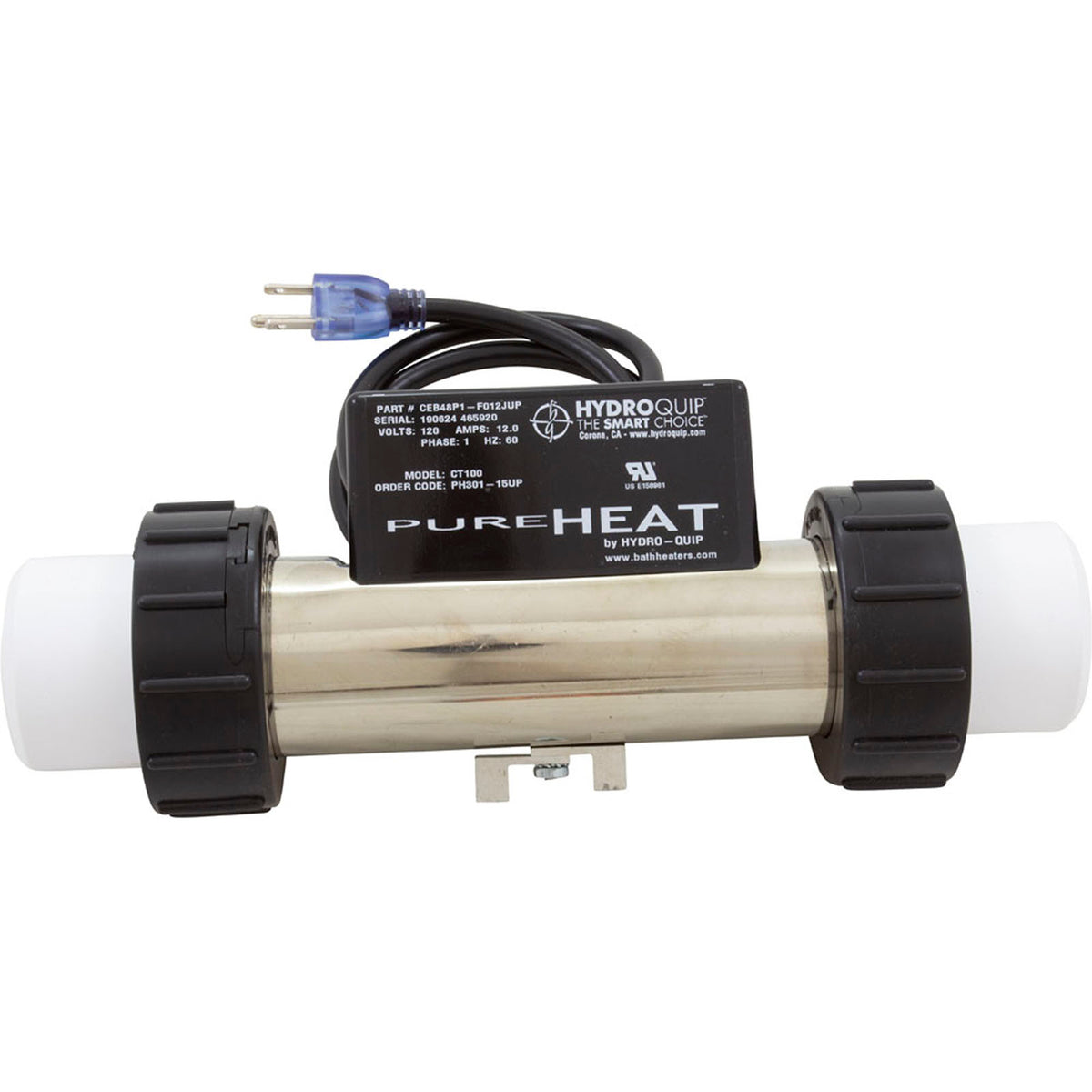Heater, Bath, H-Q InLine, PH301-15UP, 115v, 1.5kW, PSI, 3ft