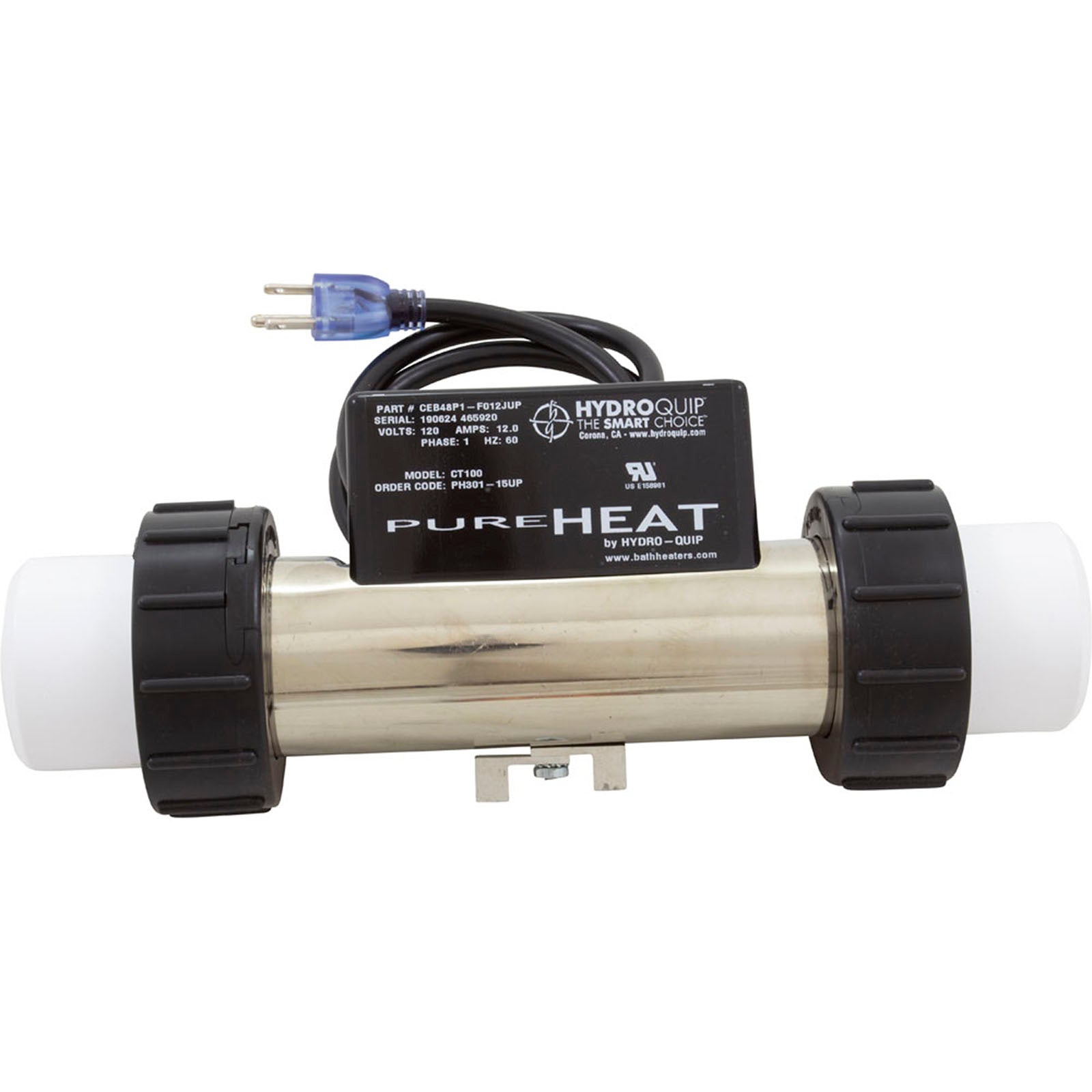 Heater, Bath, H-Q InLine, PH301-15UP, 115v, 1.5kW, PSI, 3ft