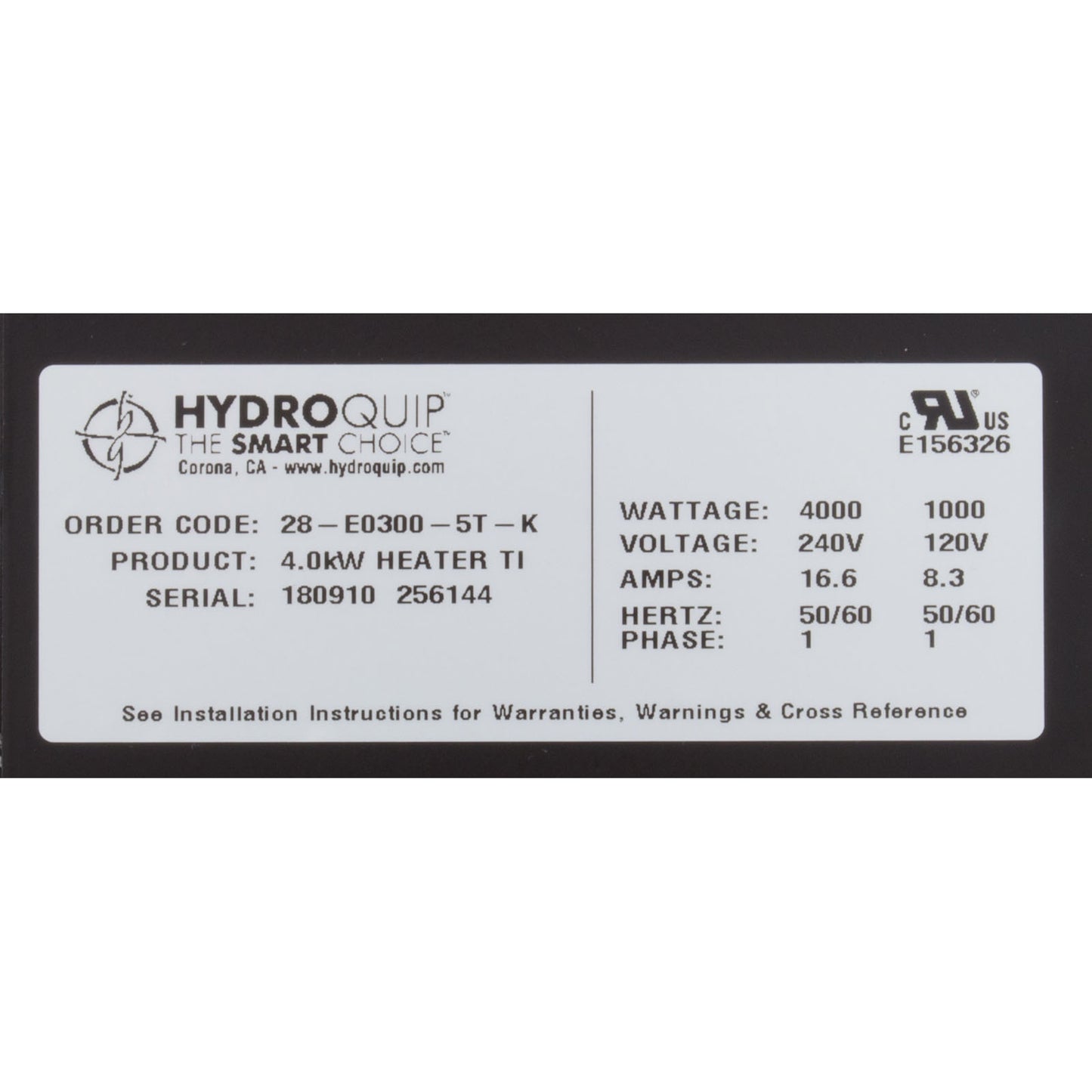 Calentador, de bajo caudal, de repuesto Gatsby, 6,469" x 3", 230 V, 4,0 kW, generador, con caja