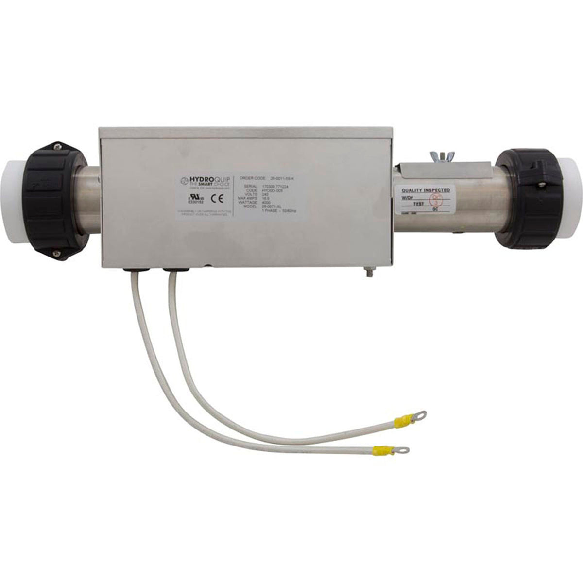 Heater, FloThru, CalSpa XL Repl, 15"x2", 230v, 4.0kW, w/Box, Gen