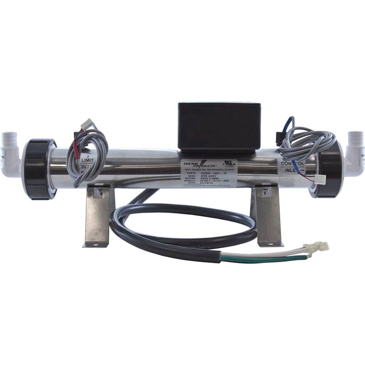 Heater, Low-Flow, Laing Tri-Bend 2020, 15"x2-1/4", 3/4"b, 5.5kW