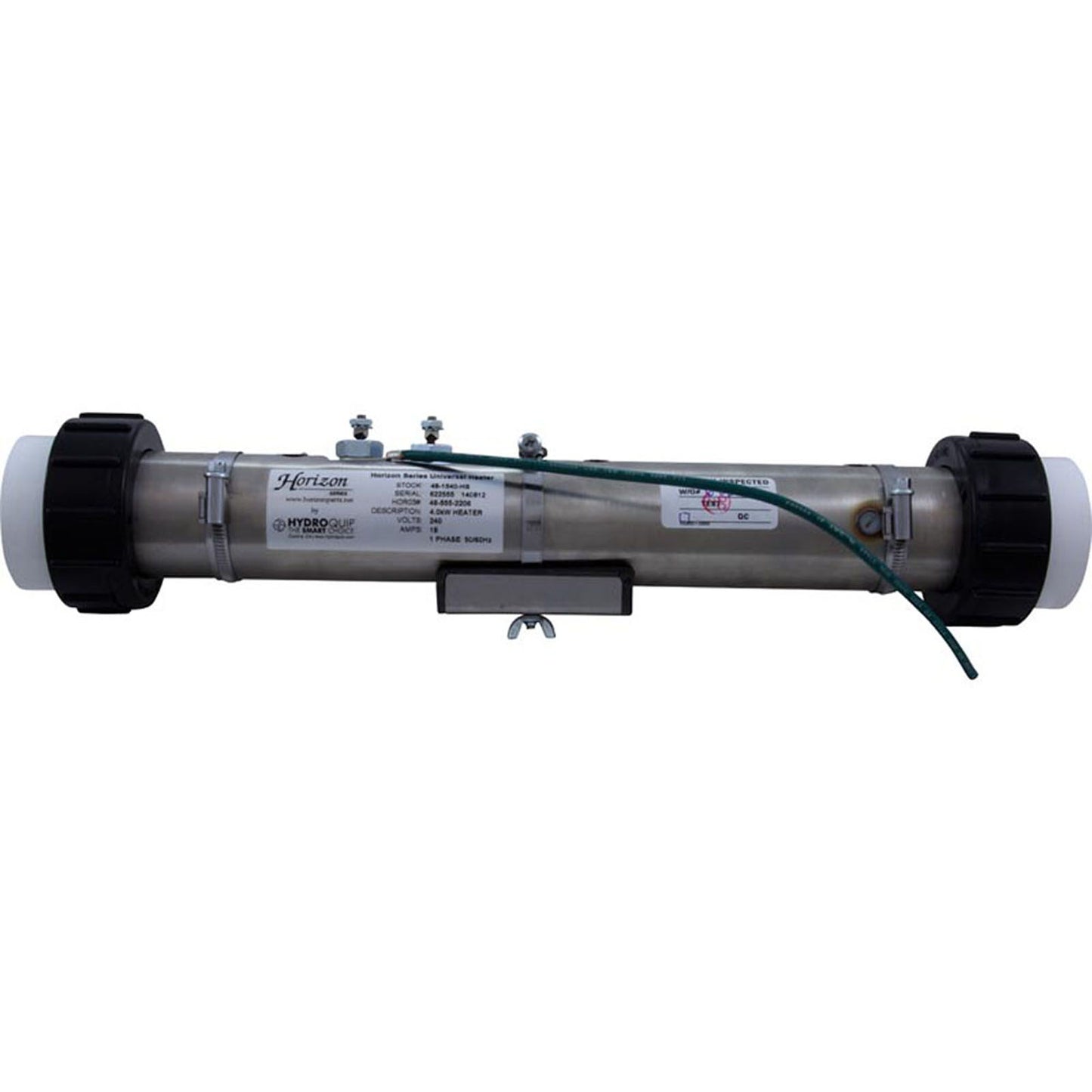 Calentador, FloThru, universal, 15" x 2", 230 V, 4,0 kW, con unión