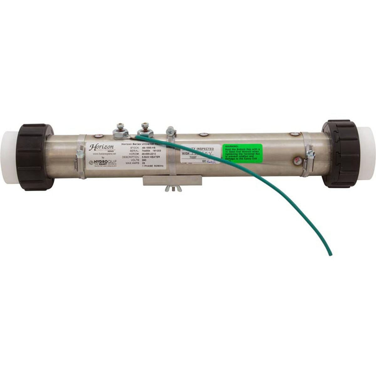 Heater, FloThru, Universal, 15" x 2", 230v, 5.5kW, w/Union