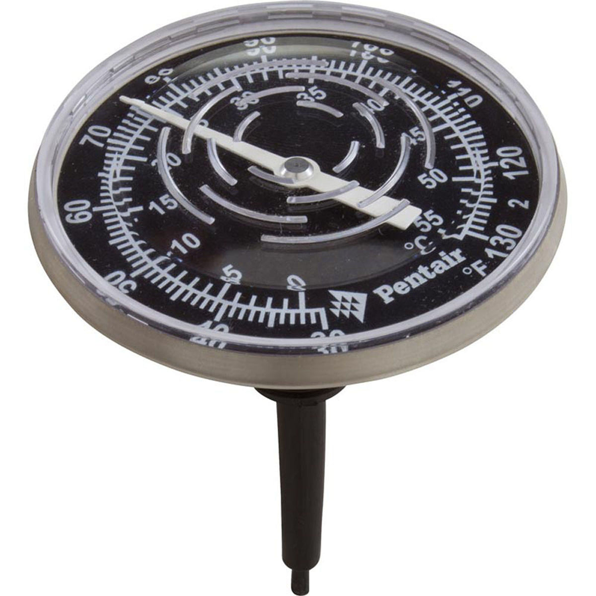 Thermometer, Pentair, In-Line Nylon Wall, 30-130 Deg, 1/2"mpt