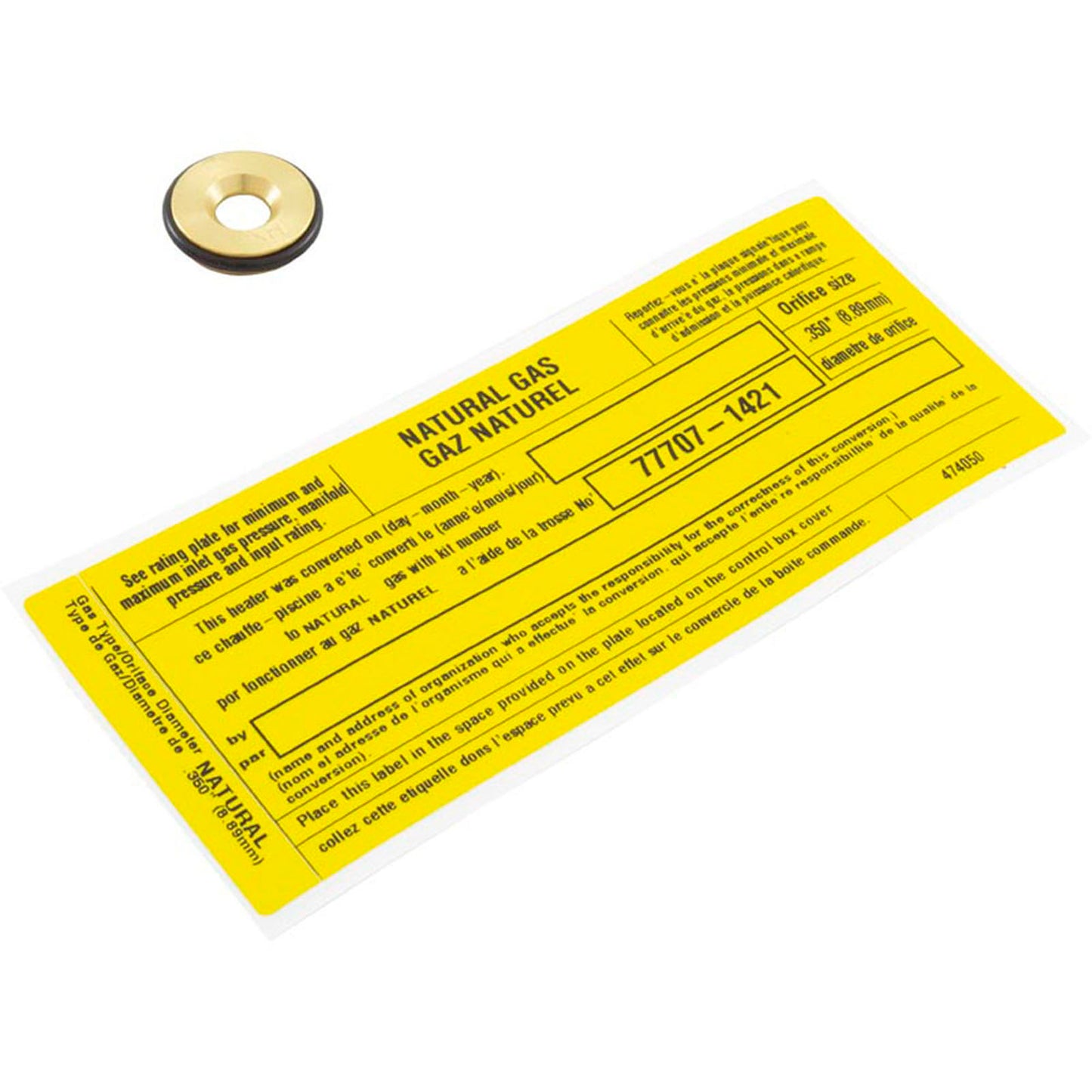 Conversion Kit, Pentair Max-E-Therm 333, LP to Nat.