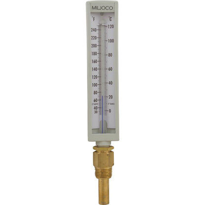 Thermometer, Raypak, Brass, Vertical Display