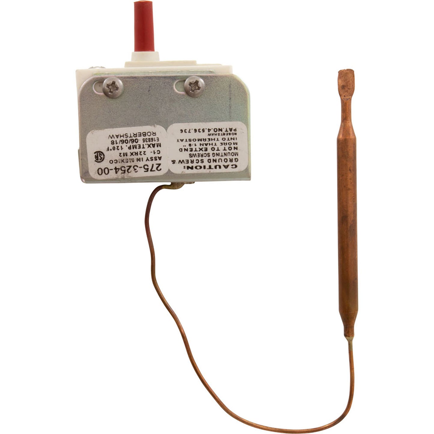 Hi-Limit, 1/4"dia, 6" Capillary, SPST, 25A, Baptistry