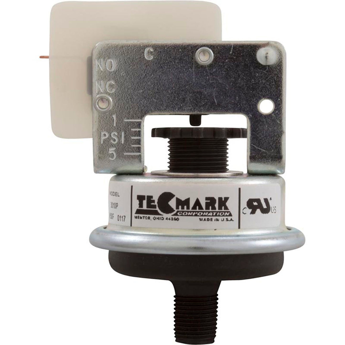 Pressure Switch 3010P, Tecmark, 25A, 1/8"mpt, SPNO, Plastic