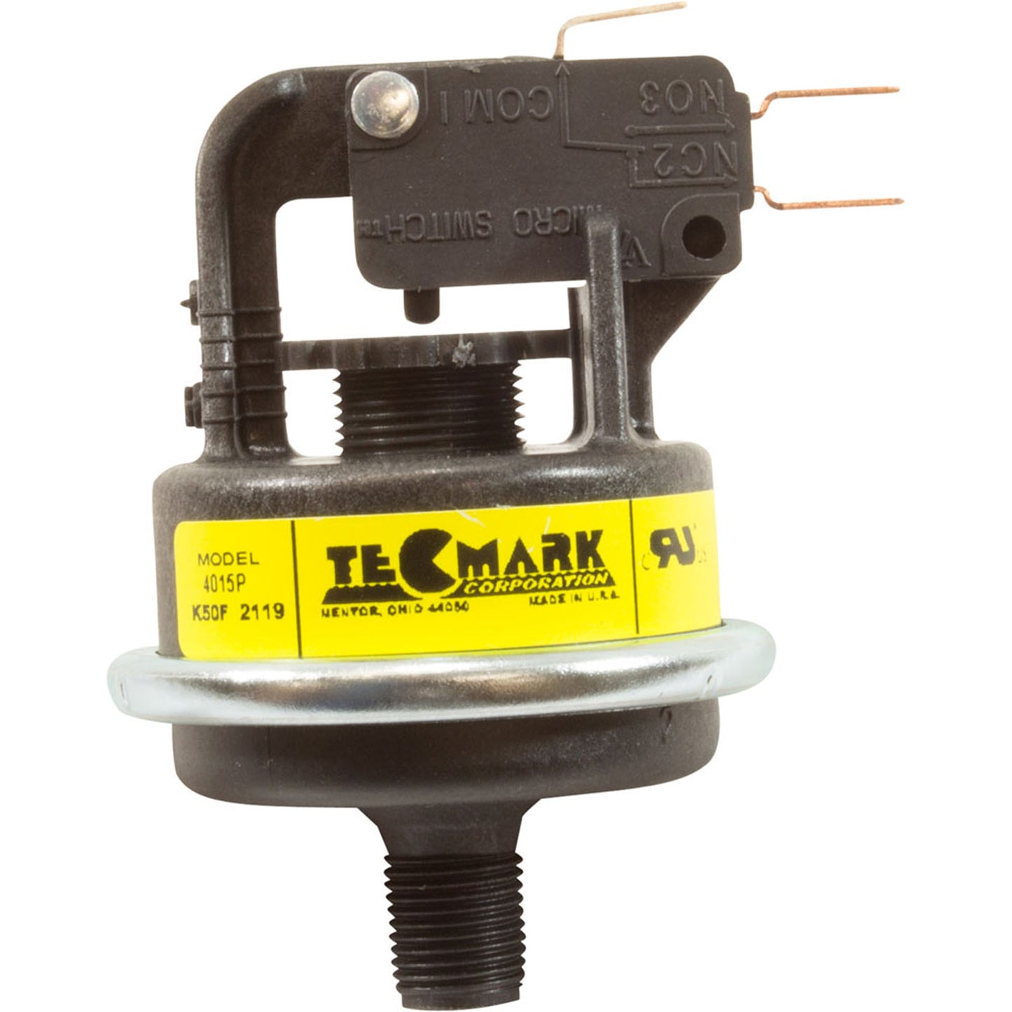 Pressure Switch 4015P, 25A, Tecmark, 1/8"mpt, SPDT, Plastic