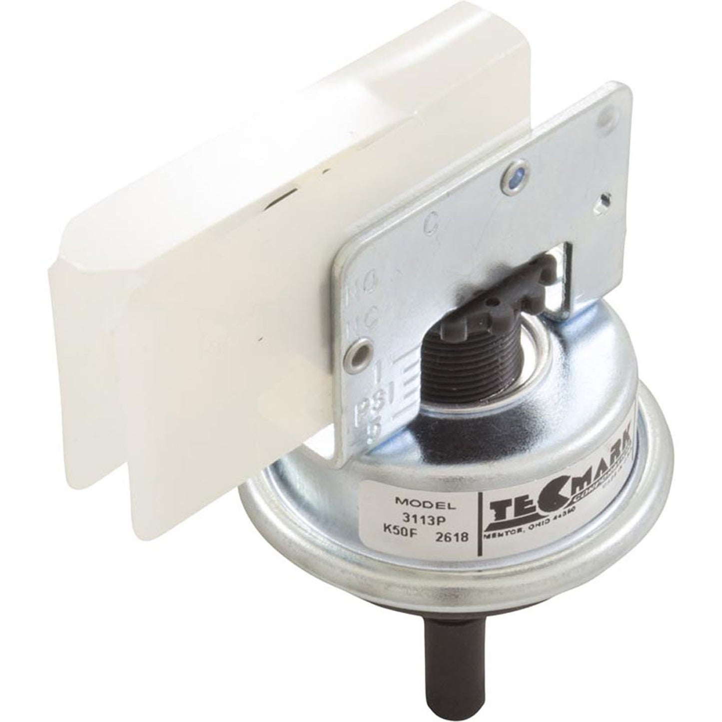 Pressure Switch, Tecmark, SPNO, 1/8"mpt, 25 Amp, Plastic