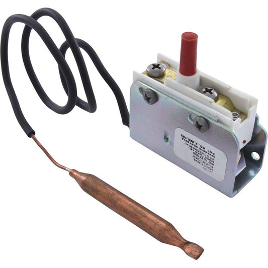 Hi-Limit, 5/16" dia, 12"Capillary, SPST, Screw Terminal, 25A