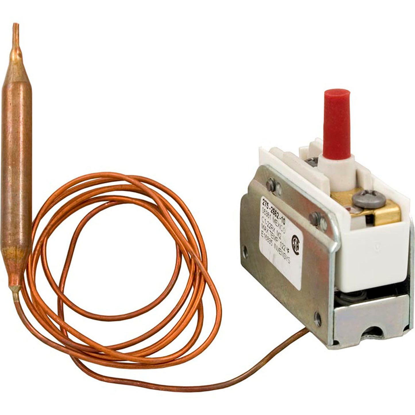 Límite alto, diámetro de 5/16", capilar de 36", SPST, terminal de tornillo, 25 A