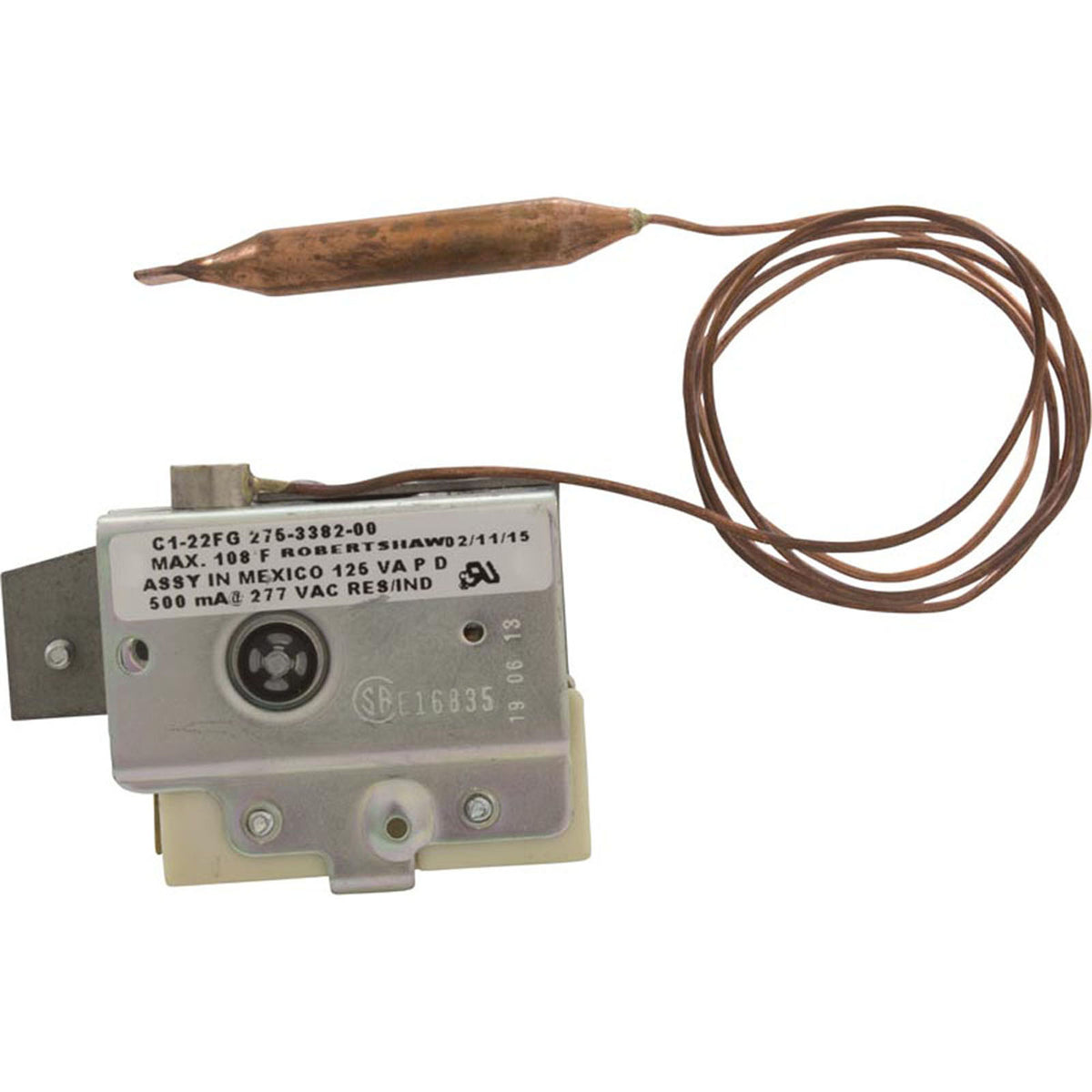 Thermostat, Robertshaw, 3/8" dia, 36" Capillary, SPST