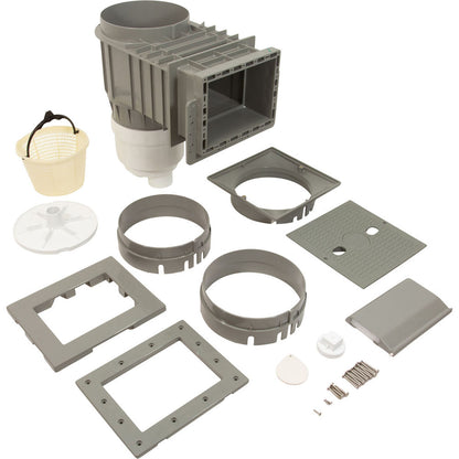 Skimmer complet, WW Renegade, fibre de verre, 2", gris, carré