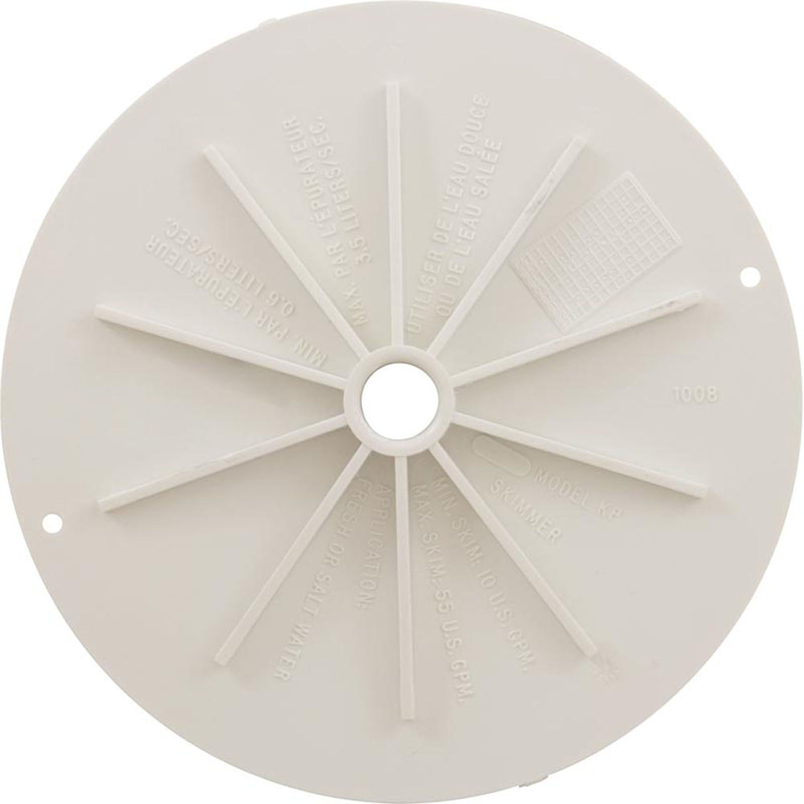 Skimmer Lid, Kafko, 9-1/2"od, White
