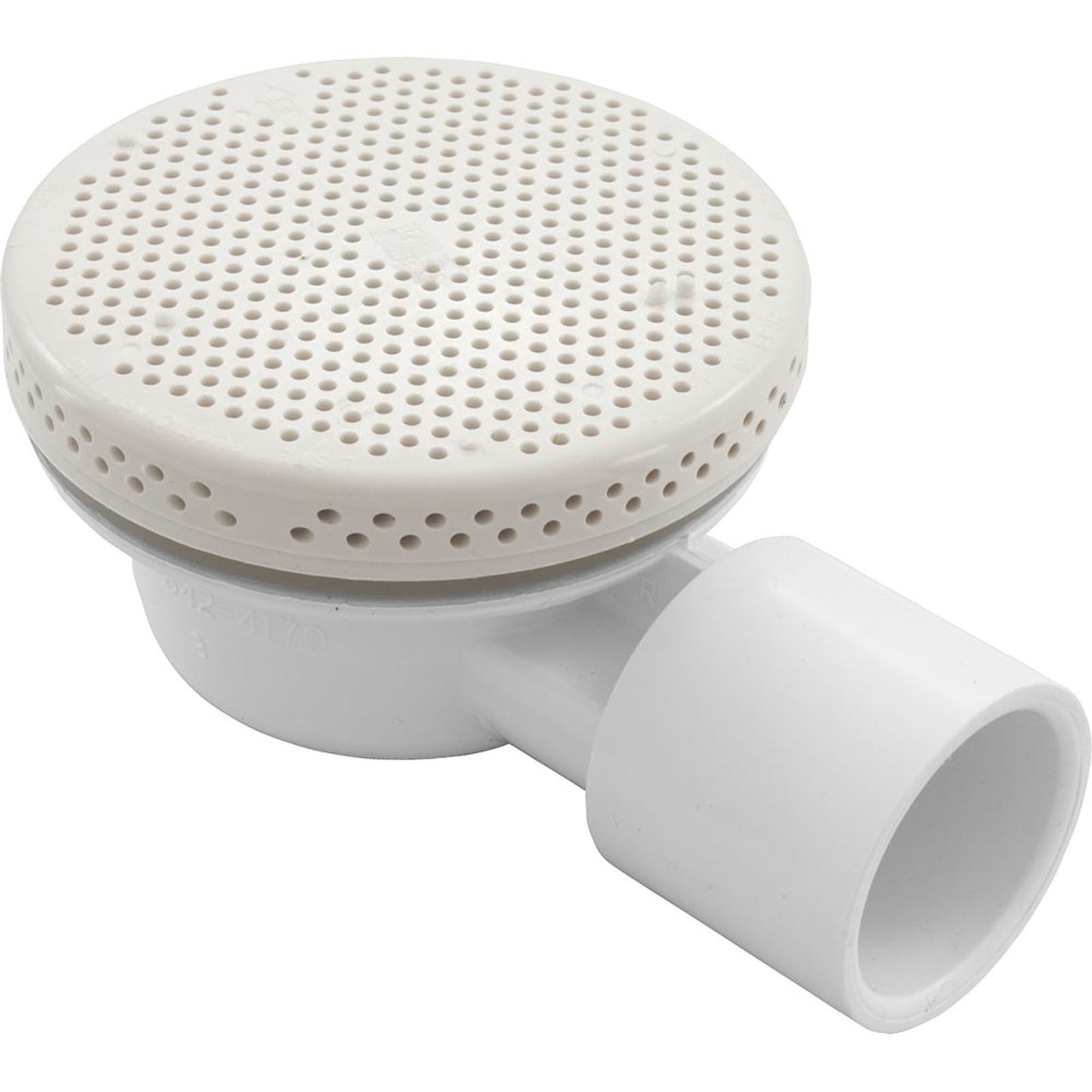 Lo Profile Floor Drain, Waterway, 1" Slip, 90° ELL, White