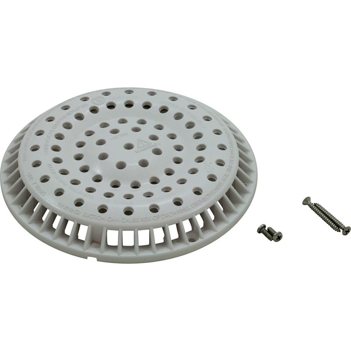 Main Drain, WW Anti Vortex, 8" Rnd, Gun, 1-1/2"s, Bottom, Wht