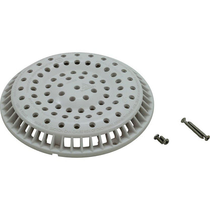 Drain principal, anti-vortex WW, 8" rond, pistolet, 1-1/2", fond, blanc