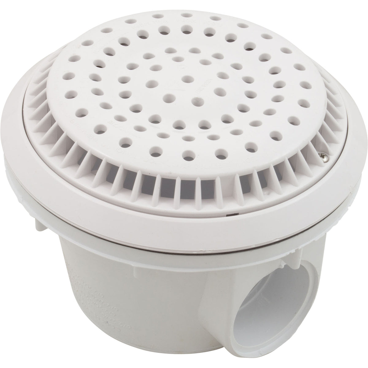 Main Drain, WW Anti Vortex, 8" Rnd, Vinyl, 2"s, White