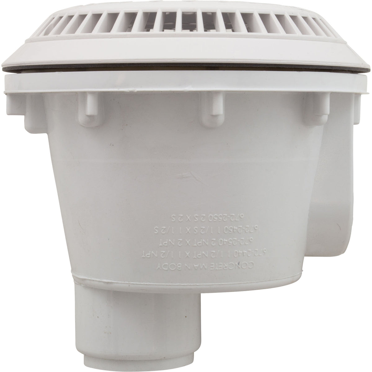 Main Drain, WW Anti Vortex, 8" Rnd, Vinyl, 2"s, White