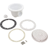 Main Drain, WW Anti Vortex, 8" Rnd, Vinyl, 2"s, White