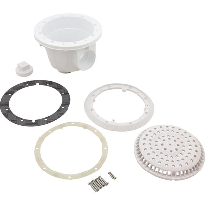 Main Drain, WW Anti Vortex, 8" Rnd, Vinyl, 2"s, White