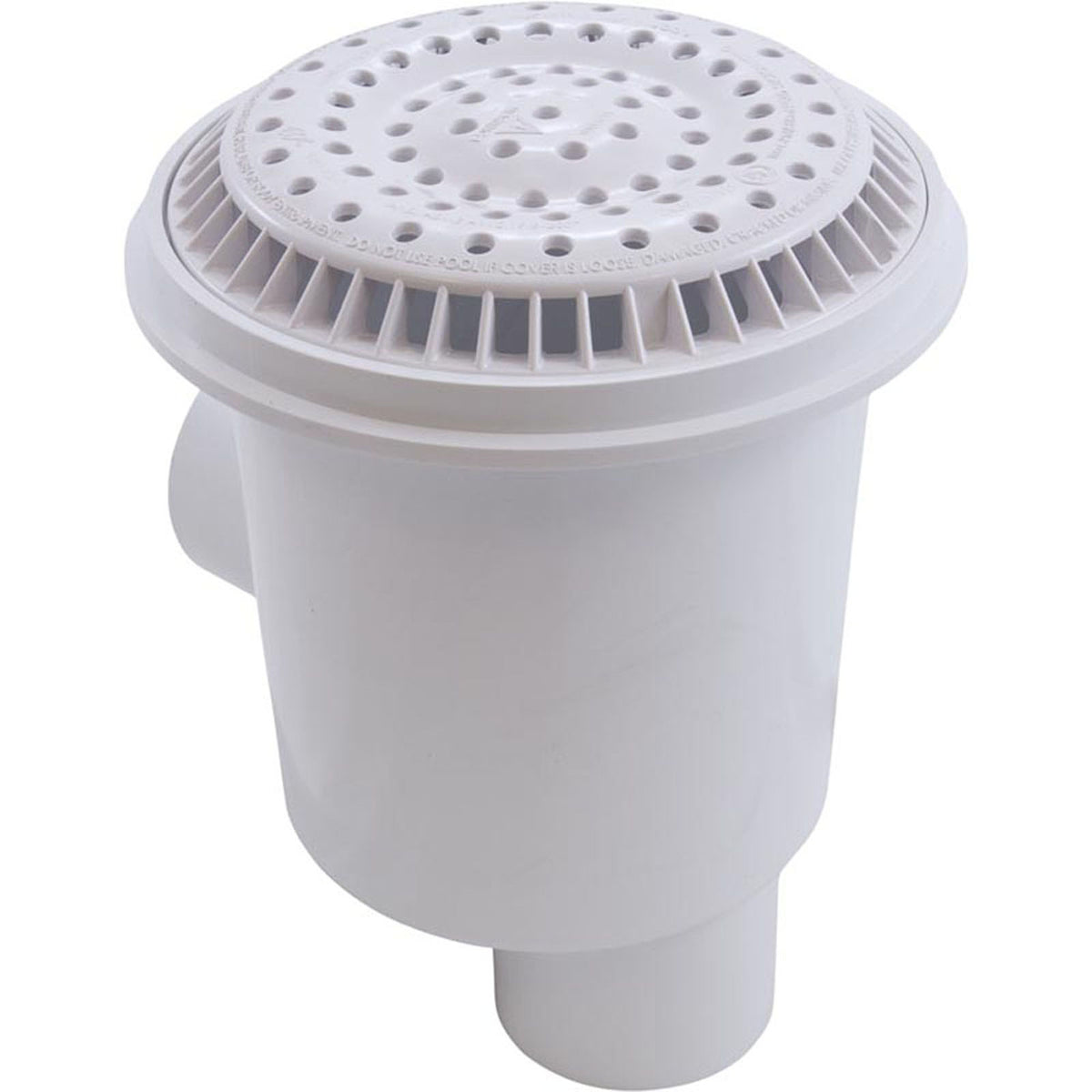 Main Drain, WW Anti Vortex, 8" Rnd, Gun, 2-1/2"s, White