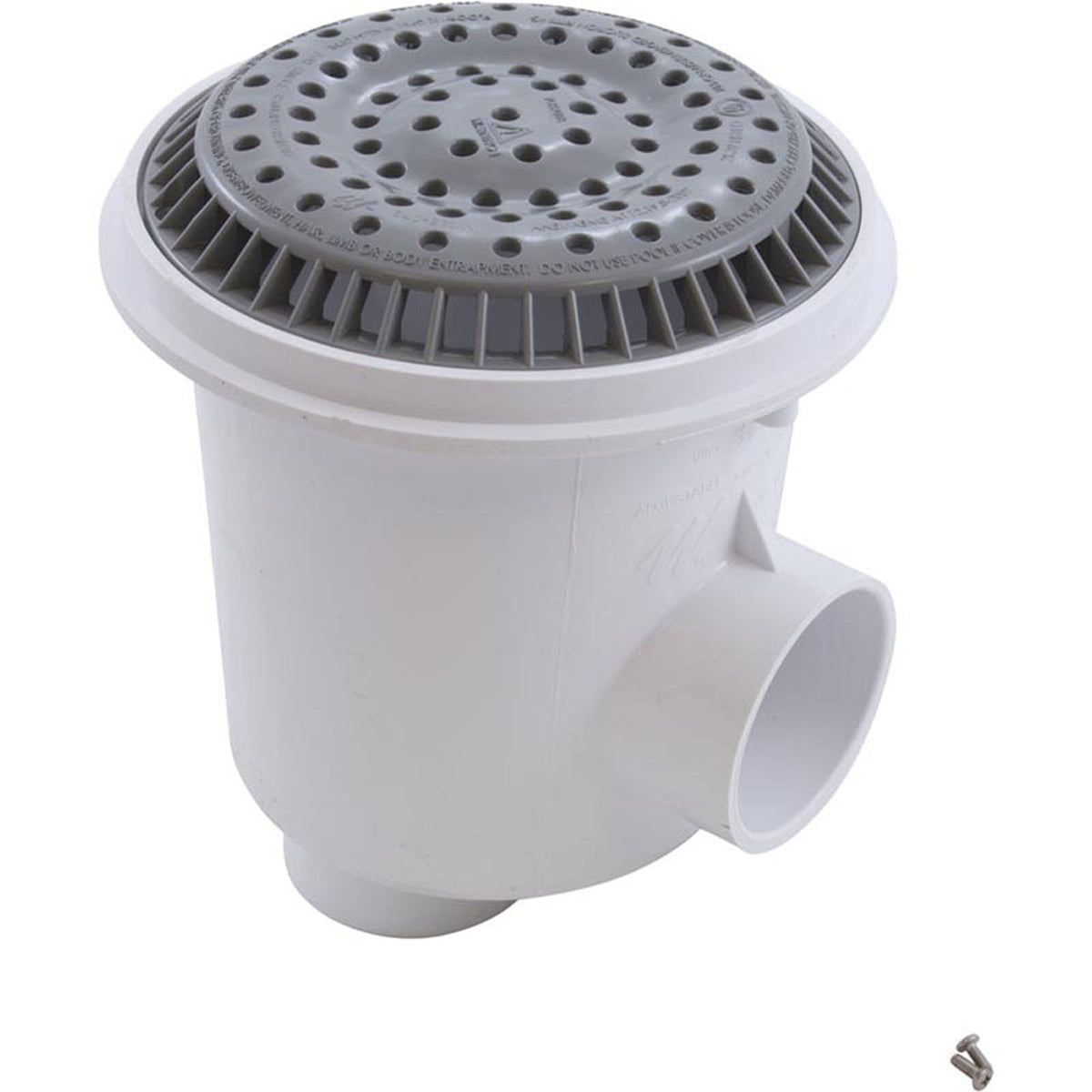 Main Drain, WW Anti Vortex, 8" Rnd, Gun, 2-1/2"s, Gray