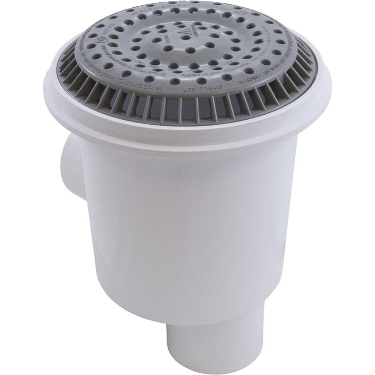 Main Drain, WW Anti Vortex, 8" Rnd, Gun, 2-1/2"s, Gray