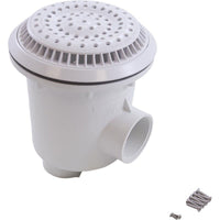 Main Drain, WW Anti Vortex, 8" Rnd, Vinyl, 2-1/2"fpt, White