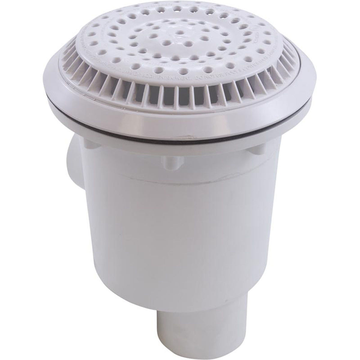 Main Drain, WW Anti Vortex, 8" Rnd, Vinyl, 2-1/2"fpt, White