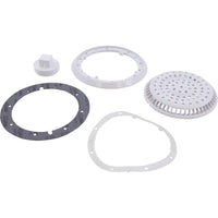Main Drain, WW Anti Vortex, 8" Rnd, Vinyl, 2-1/2"fpt, White