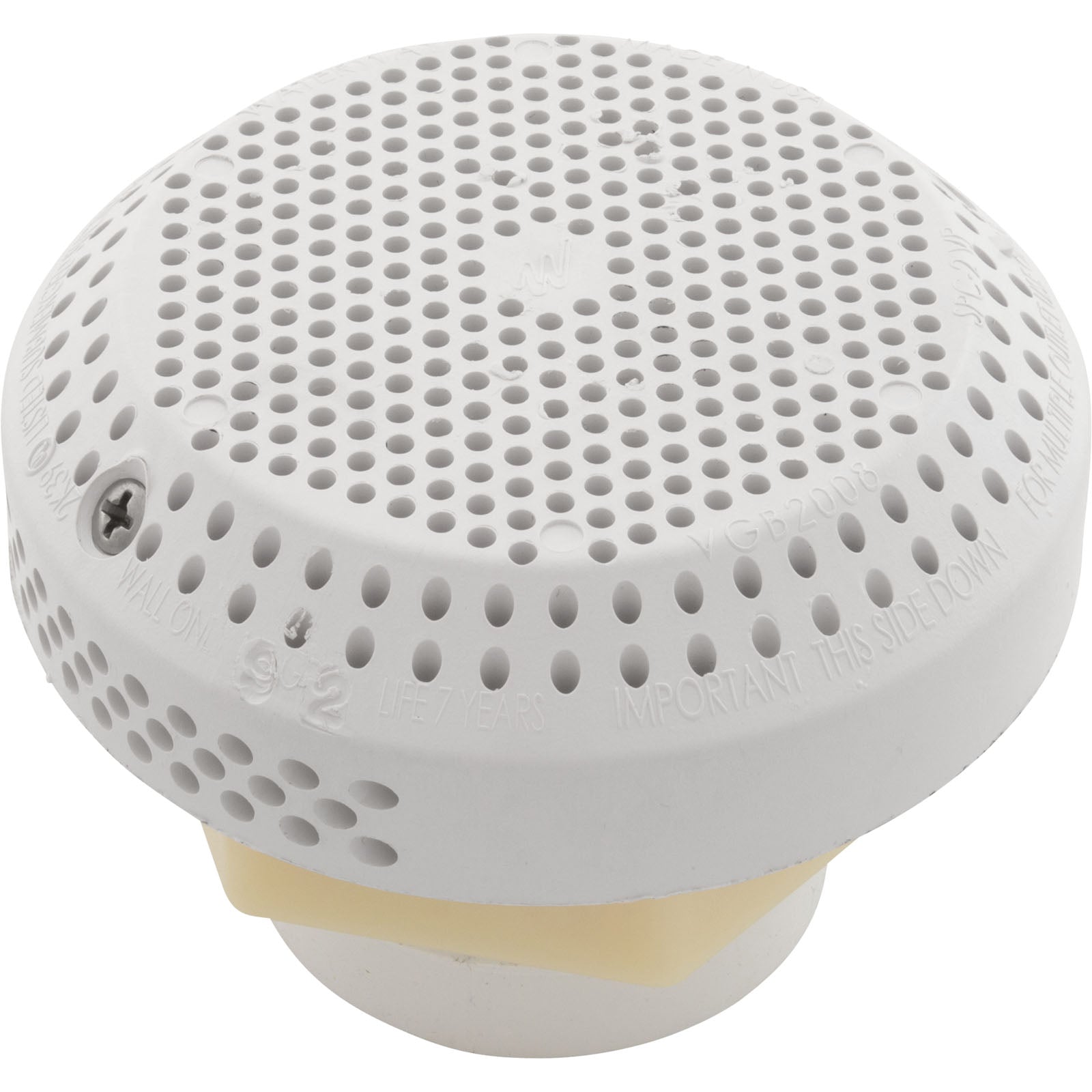 Suct Assembly, WW 3-1/2" Hi-Flow, 2-3/8"hs, 1-1/2"s, Wht, w/o Vac Brk