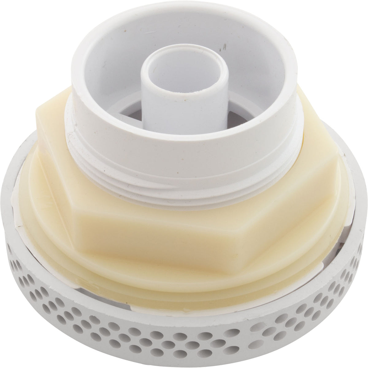 Suct Assembly, WW 3-1/2" Hi-Flow, 2-3/8"hs, 1-1/2"s, Wht, w/o Vac Brk