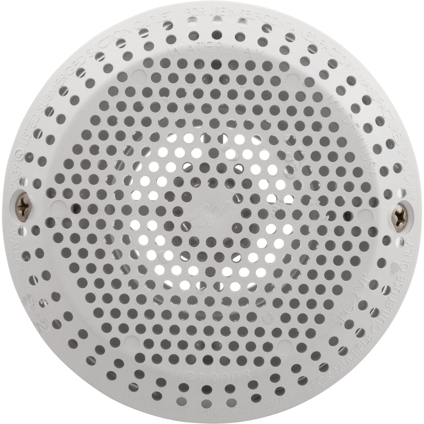 Conjunto de succión, WW 3-1/2" Hi-Flow, 2-3/8"hs, 1-1/2"s, blanco, sin freno de vacío