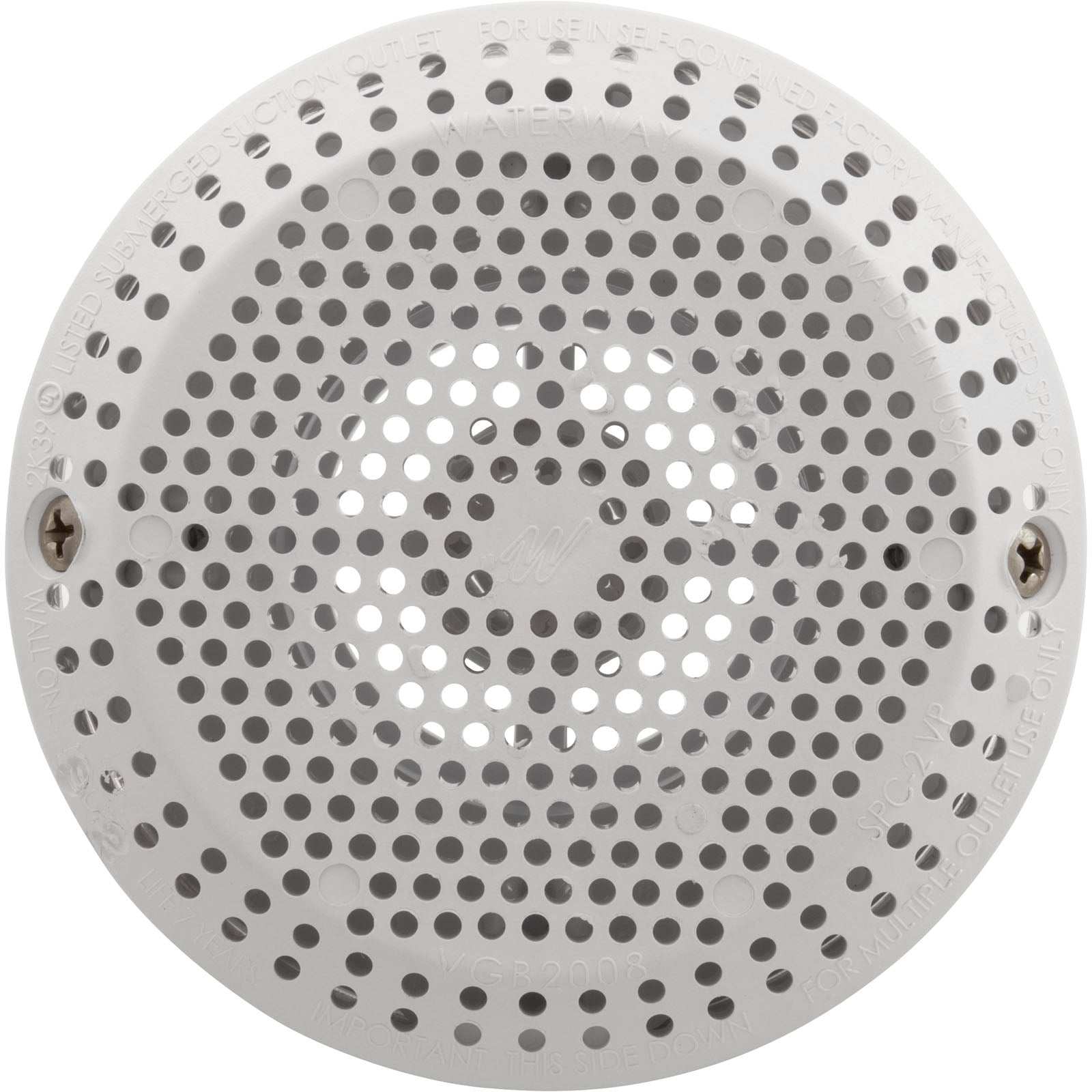 Suct Assembly, WW 3-1/2" Hi-Flow, 2-3/8"hs, 1-1/2"s, Wht, w/o Vac Brk