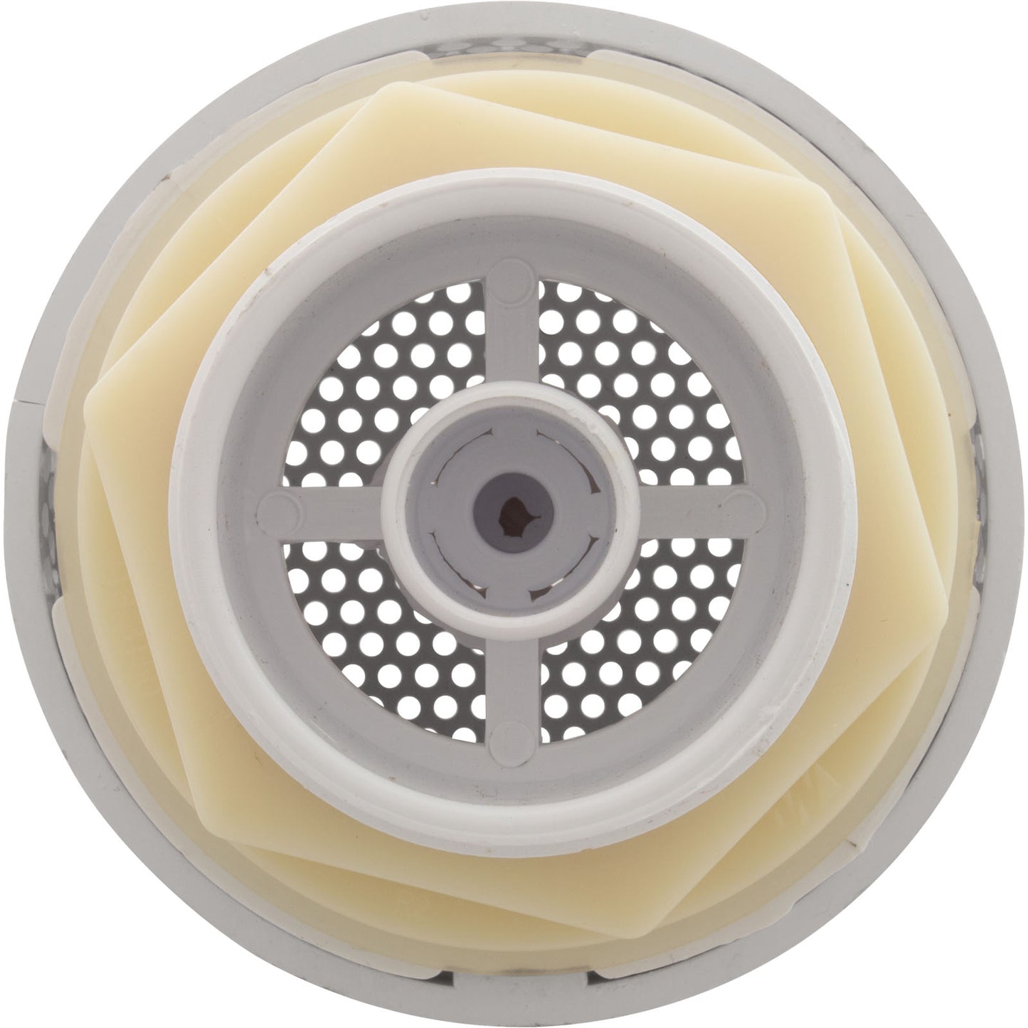 Conjunto de succión, WW 3-1/2" Hi-Flow, 2-3/8"hs, 1-1/2"s, blanco, sin freno de vacío