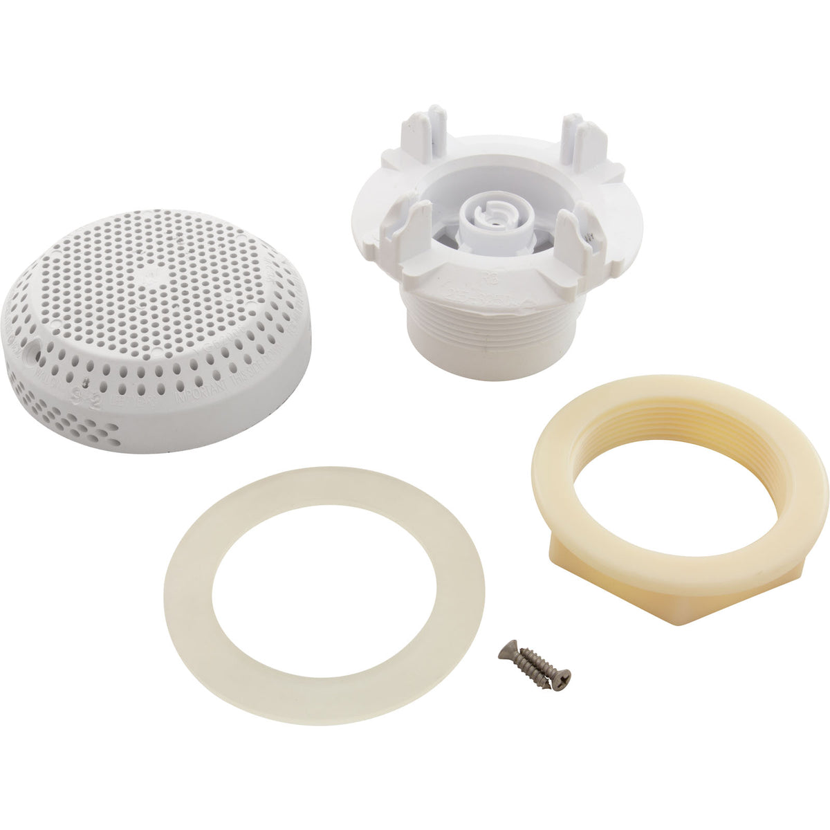 Suct Assembly, WW 3-1/2" Hi-Flow, 2-3/8"hs, 1-1/2"s, Wht, w/o Vac Brk