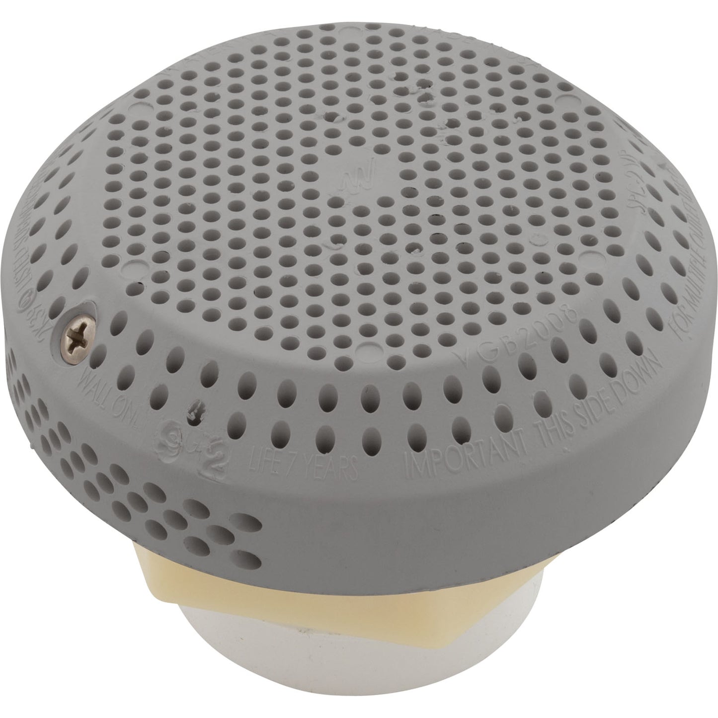 Conjunto de succión, WW 3-1/2" Hi-Flow, 2-3/8"hs, 1-1/2"s, Gry, sin freno de vacío