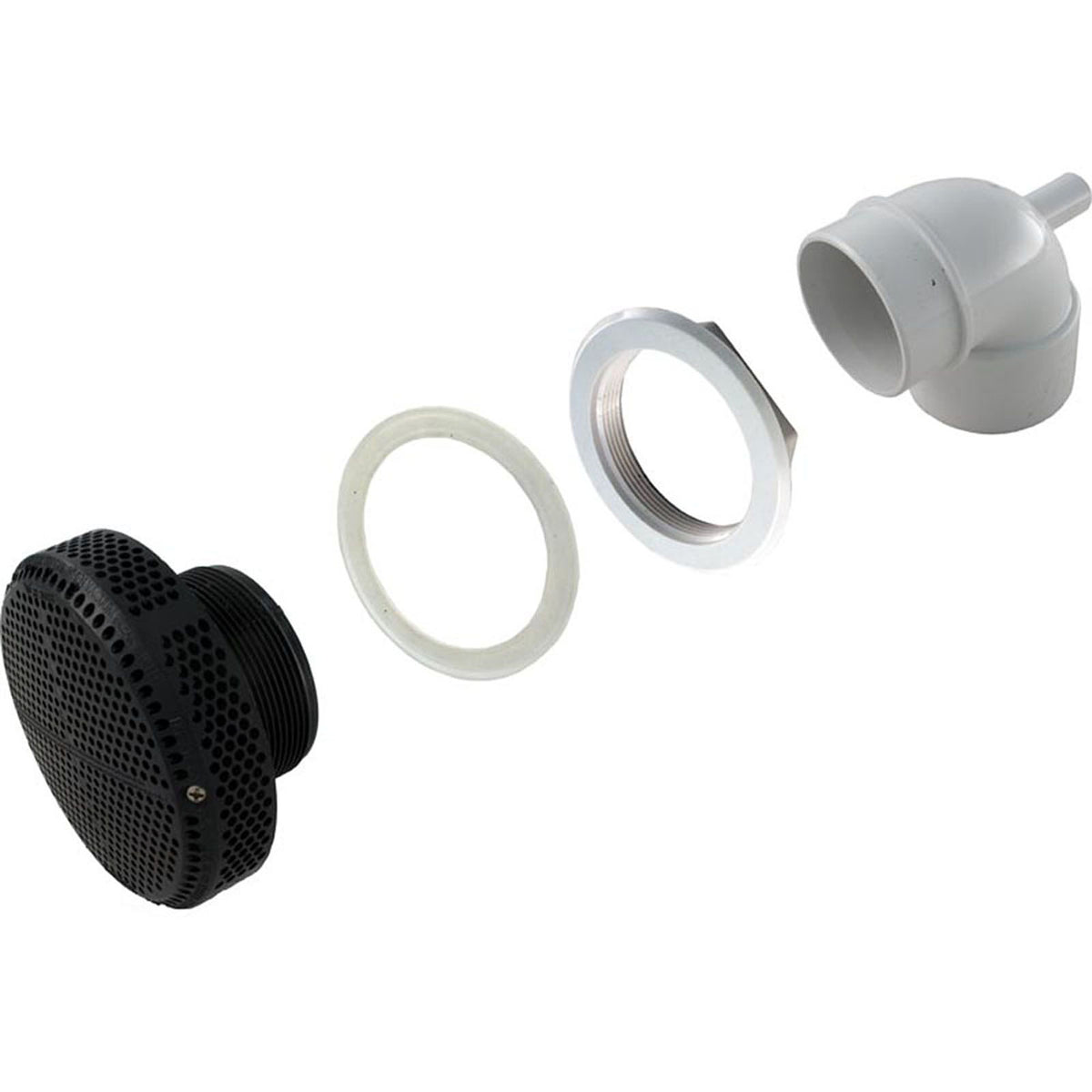 Suction Assembly, WW Super Hi-Flo, 3-3/8"hs, 2-1/2"s, w/90 Deg, Black