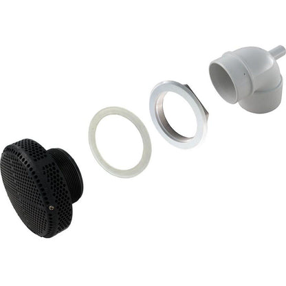 Suction Assembly, WW Super Hi-Flo, 3-3/8"hs, 2-1/2"s, w/90 Deg, Black