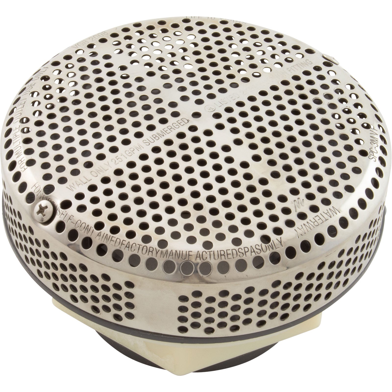 Suction Assembly, WW Super Hi-Flo, 3-1/4"hs, 2-1/2"s, White/ss