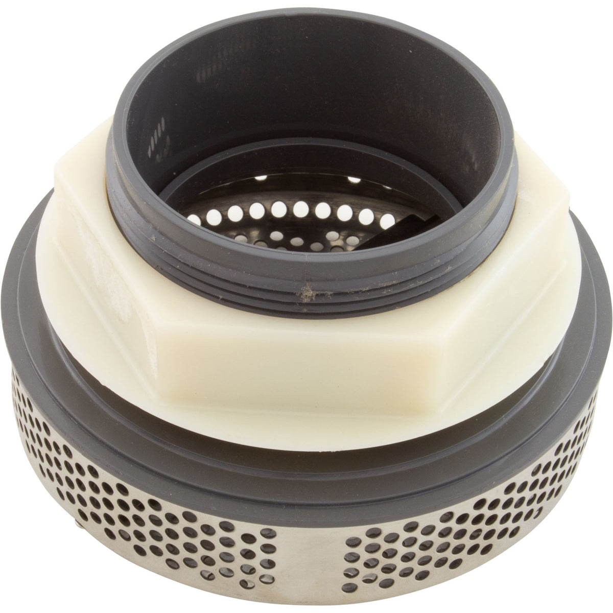 Suction Assembly, WW Super Hi-Flo, 3-1/4"hs, 2-1/2"s, White/ss