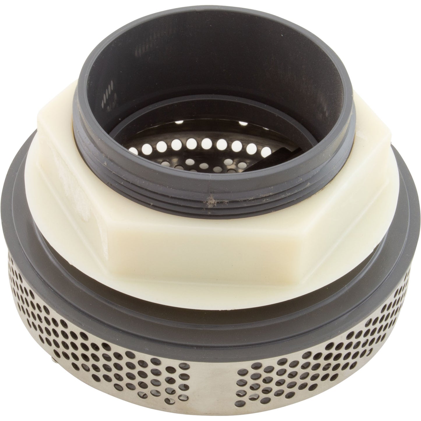 Suction Assembly, WW Super Hi-Flo, 3-1/4"hs, 2-1/2"s, White/ss