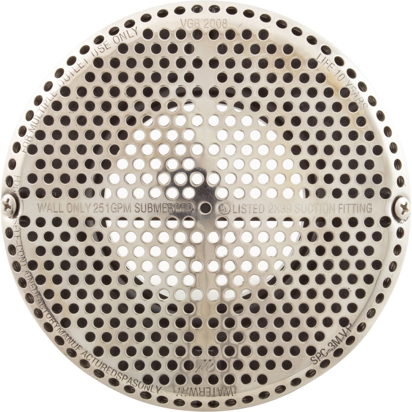 Suction Assembly, WW Super Hi-Flo, 3-1/4"hs, 2-1/2"s, White/ss