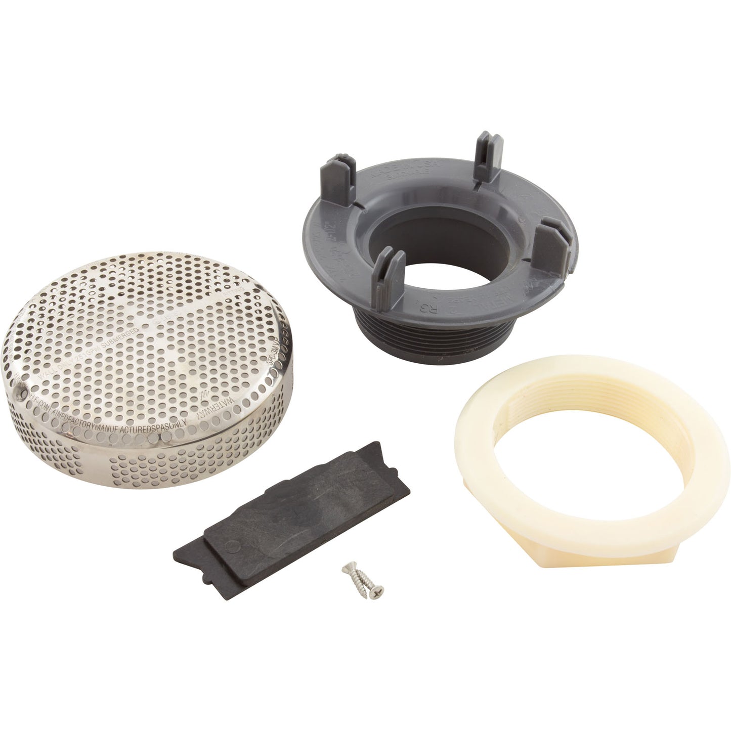 Suction Assembly, WW Super Hi-Flo, 3-1/4"hs, 2-1/2"s, White/ss